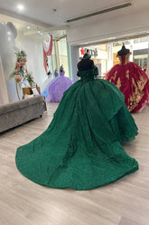 Katherine | Discover Your Magical Emerald Green Quince Dresses - Shine at Your Quinceañera - Emerald Green - PromDressClub